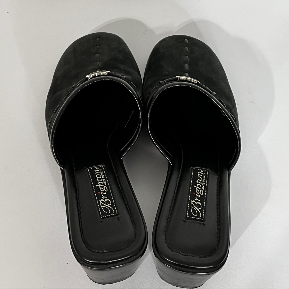 Brighton Ilsa Black Wedge Mules - Picture 5 of 7